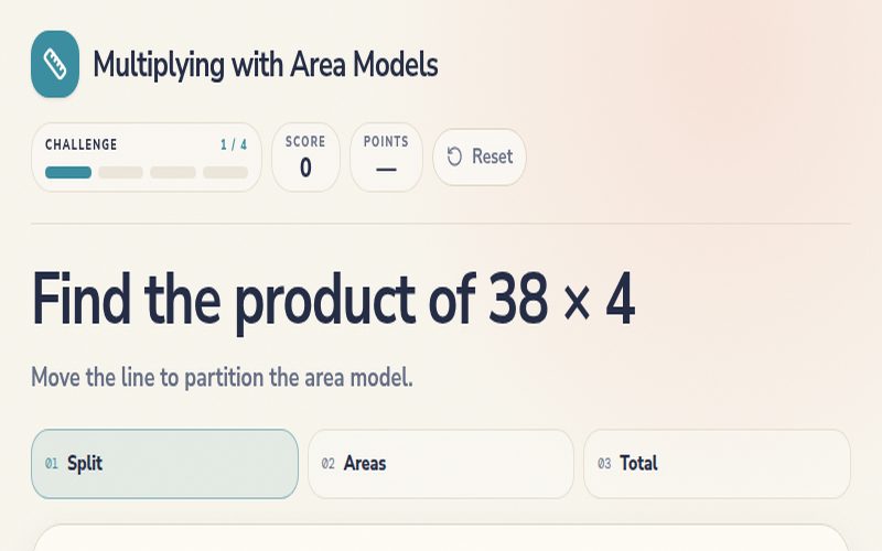 Area Model Multiplication (Alyse) screenshot