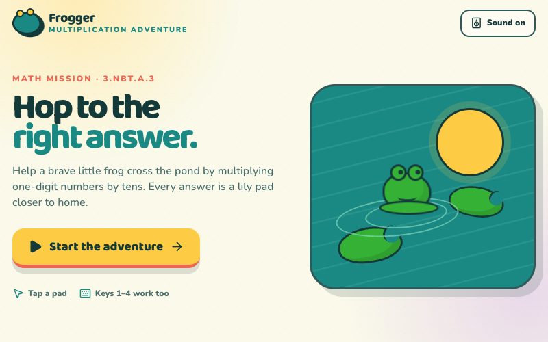 Frogger Multiplication Adventure screenshot