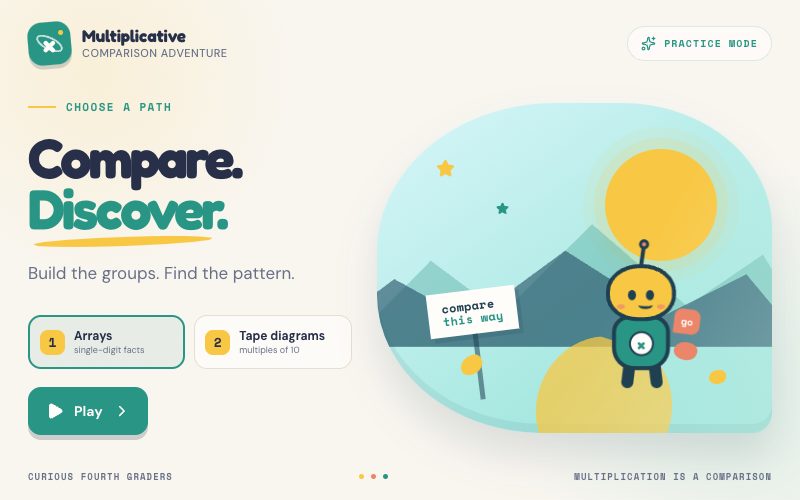 Multiplicative Comparison Adventure screenshot
