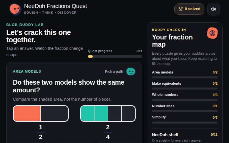 Nee-Doh Fractions Quest screenshot