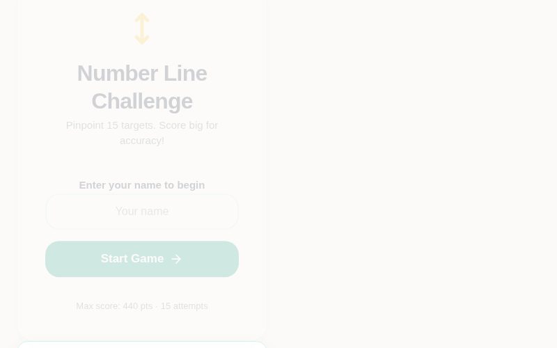 Number Line Challenge screenshot