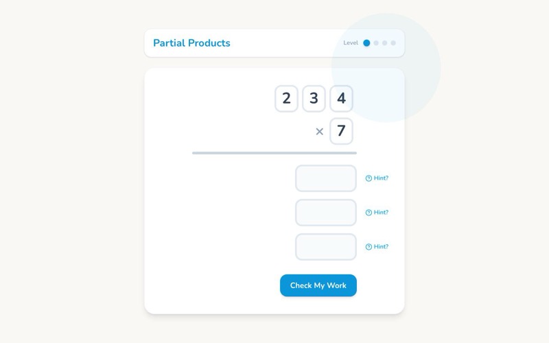 Partial Products Multiplication screenshot