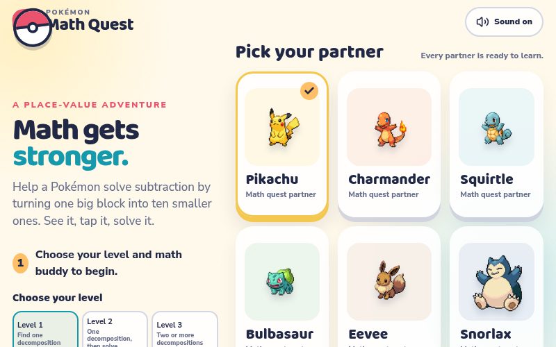 Pokémon Place Value Quest screenshot