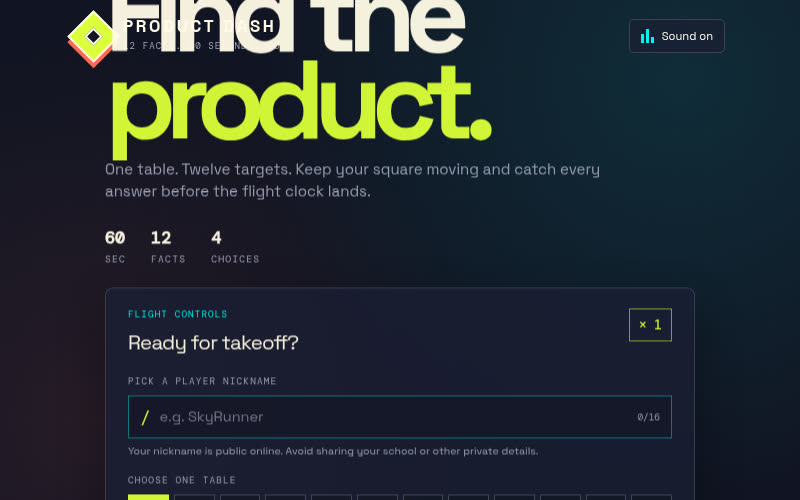 Product Dash screenshot