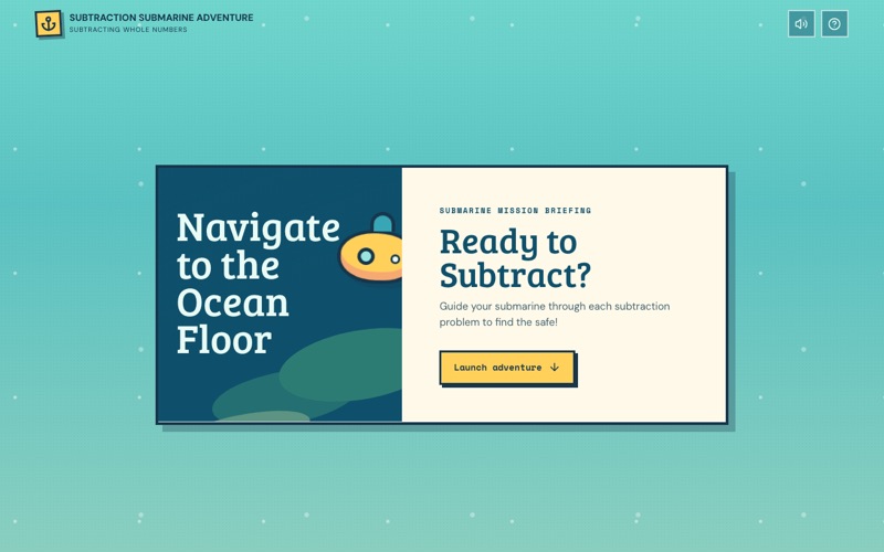 Subtraction Submarine Challenge screenshot